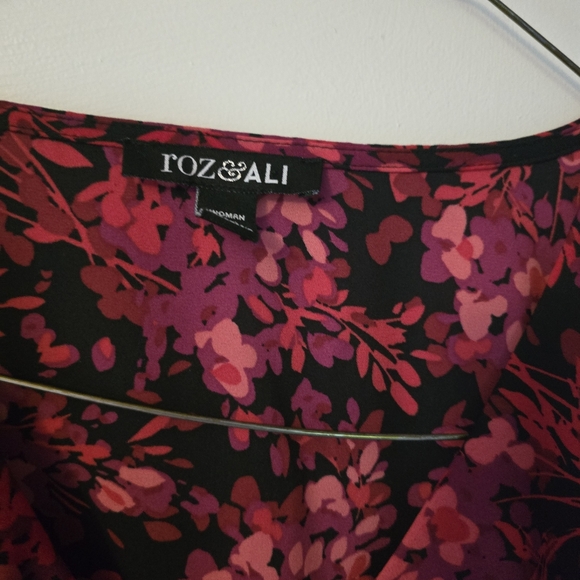 Roz & Ali Tops - Roz & Ali Pink and Purple Floral Dress